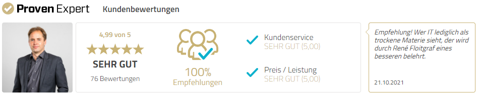 ProvenExpert-Bewertungen Stand 20.12.2021